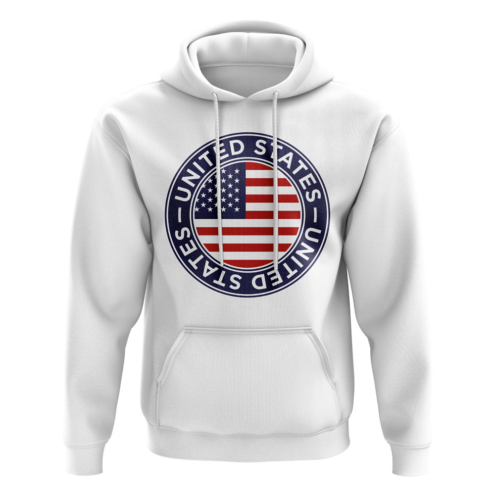 Usa Football Badge Hoodie (White)