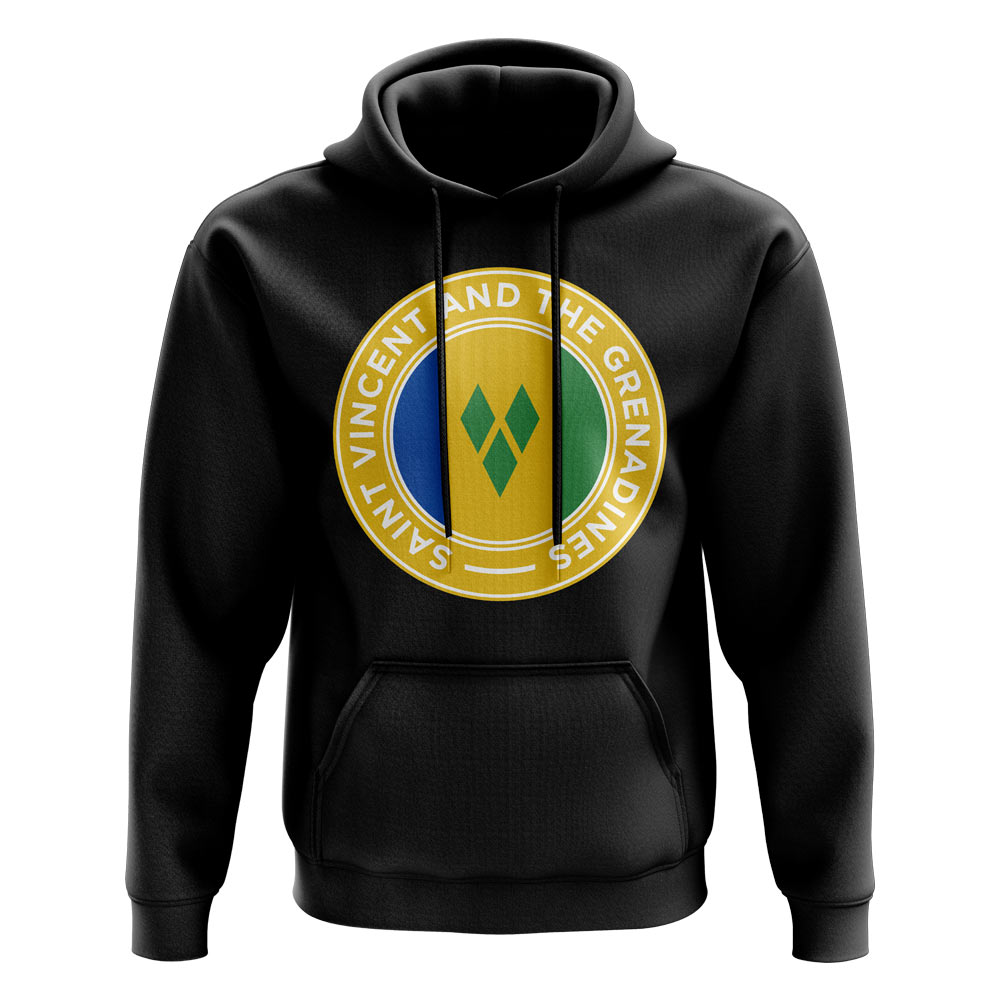 Saint Vincent and The Grenadines Football Badge Hoodie (Black)