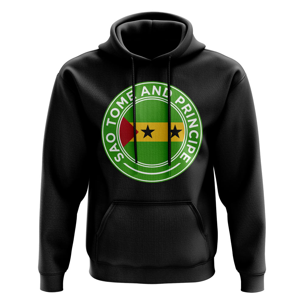 Sao Tome and Principe Football Badge Hoodie (Black)