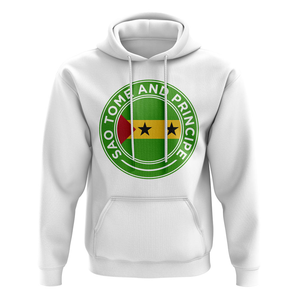 Sao Tome and Principe Football Badge Hoodie (White)