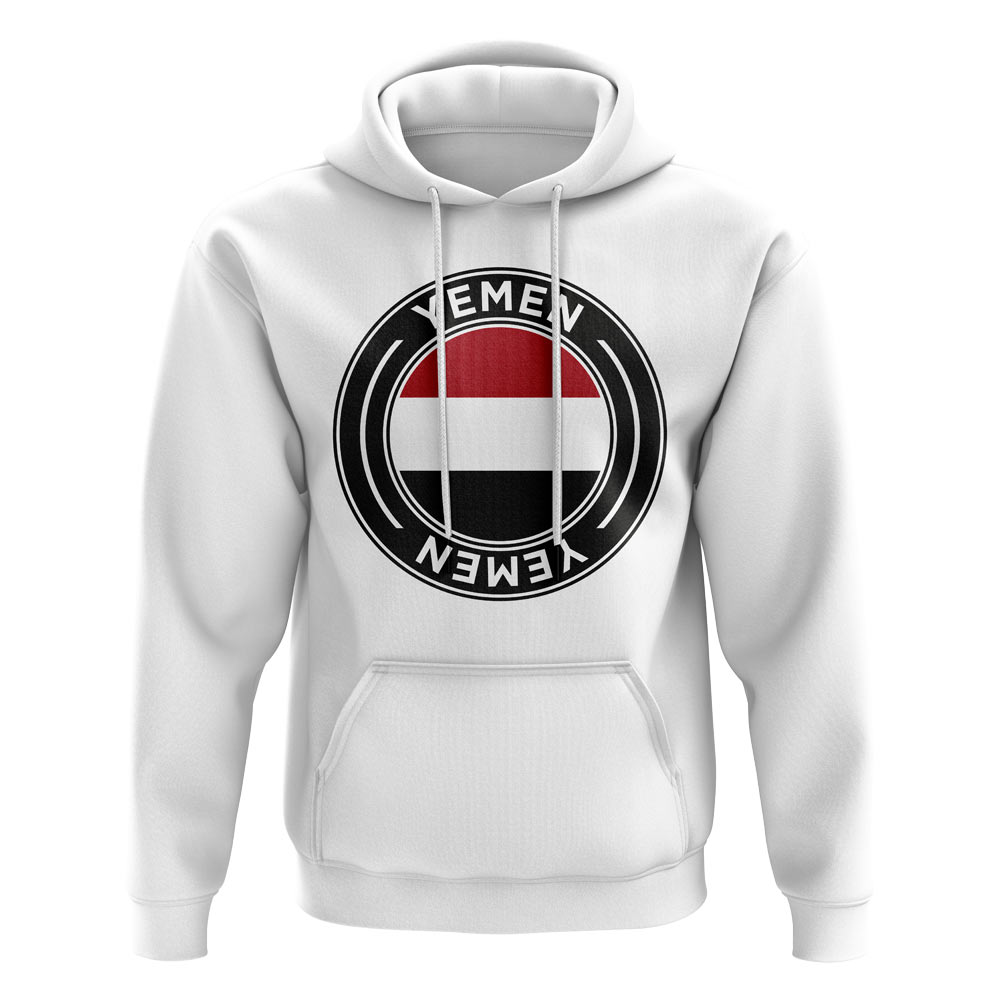 Yemen Football Badge Hoodie (White)