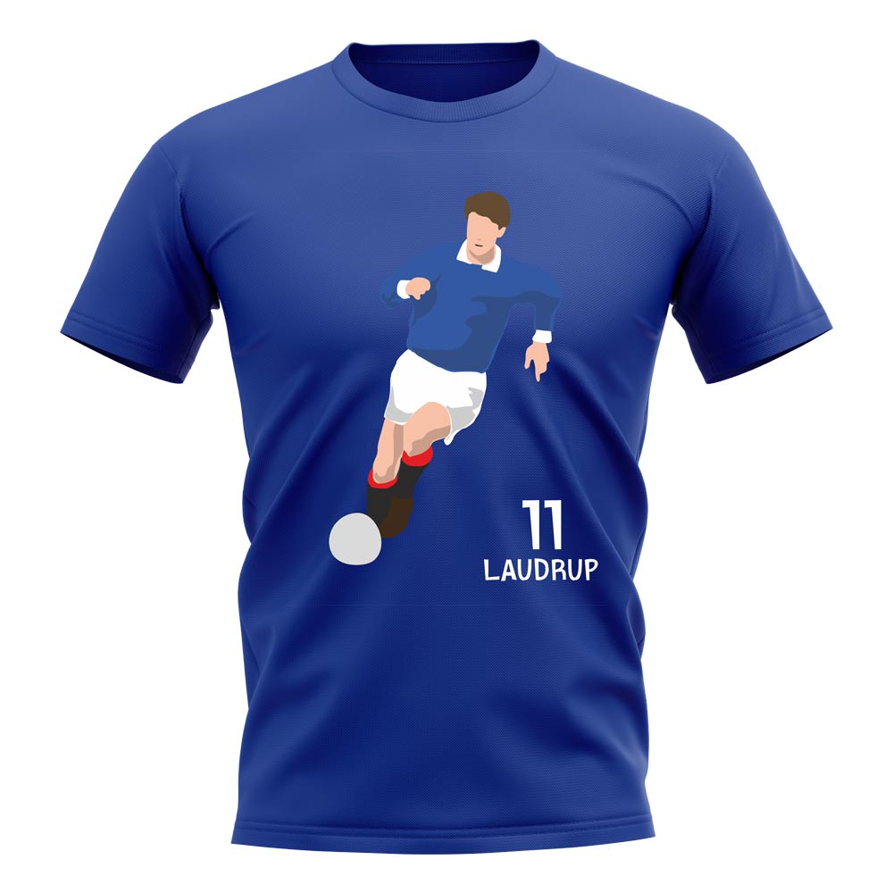 Brian Laudrup Rangers Player Graphic T-Shirt (Blue)