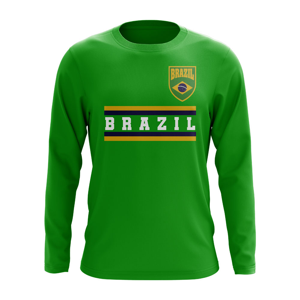 Brazil Core Football Country Long Sleeve T-Shirt (Green)