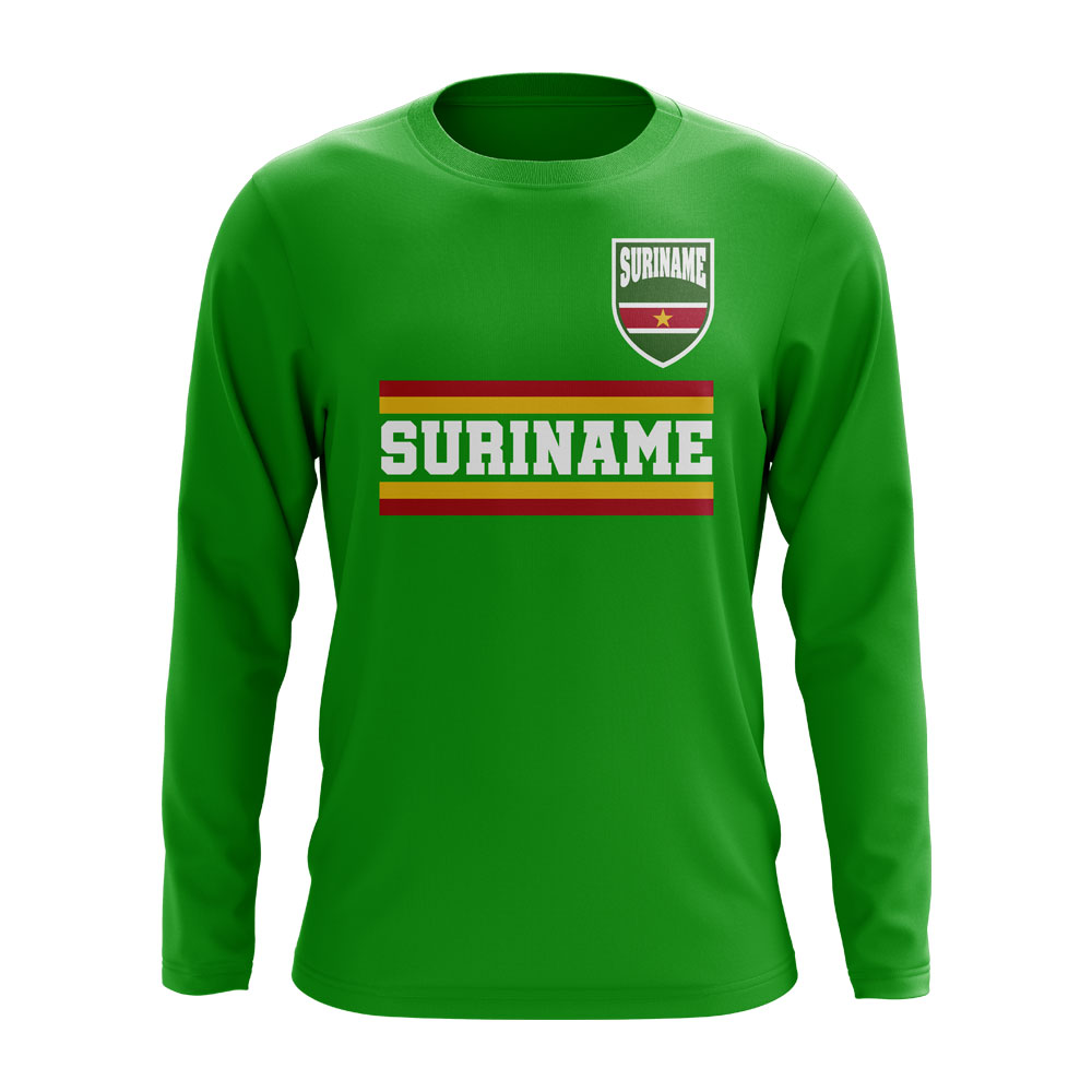 Suriname Core Football Country Long Sleeve T-Shirt (Green)