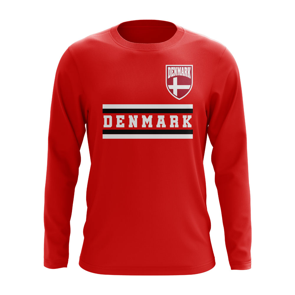 Denmark Core Football Country Long Sleeve T-Shirt (Red)