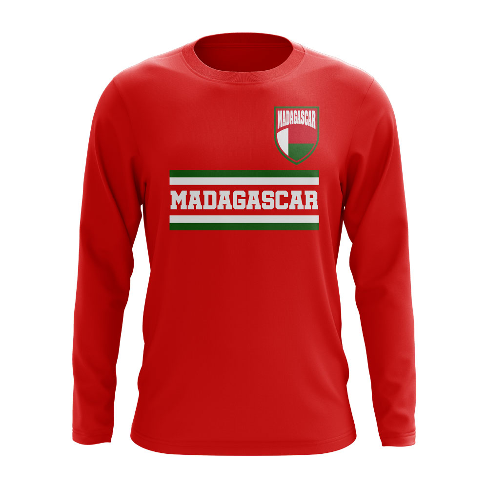 Madagascar Core Football Country Long Sleeve T-Shirt (Red)