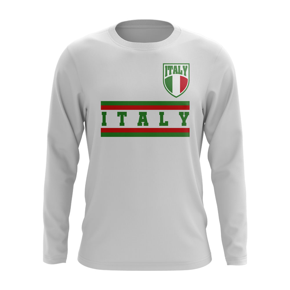 Italy Core Football Country Long Sleeve T-Shirt (White)