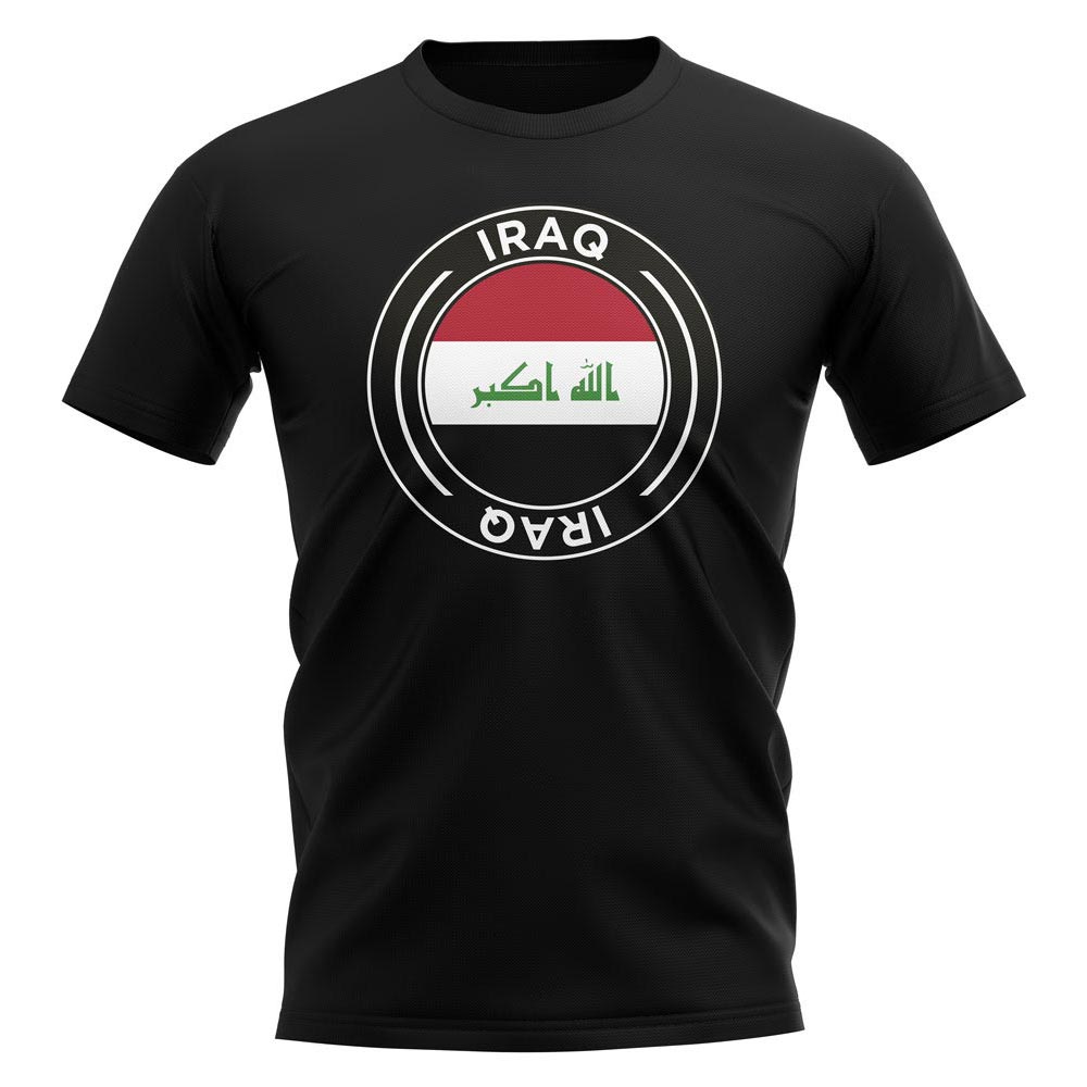 Iraq Football Badge T-Shirt (Black)