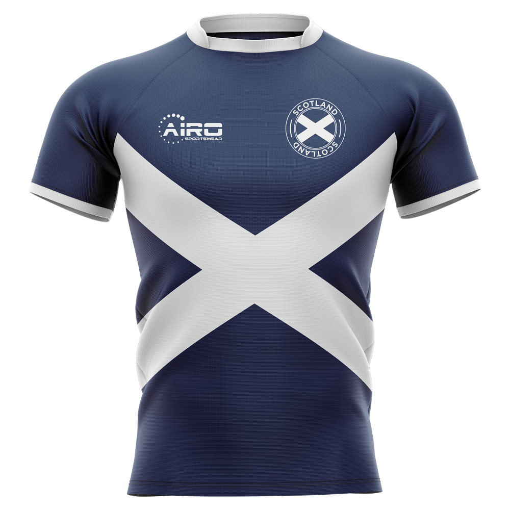 Macron Mens Scotland 7s 2018/19 Alternate Short Sleeve Replica Rugby Shirt Top