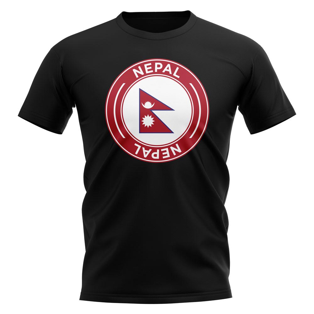 Nepal Football Badge T-Shirt (Black)