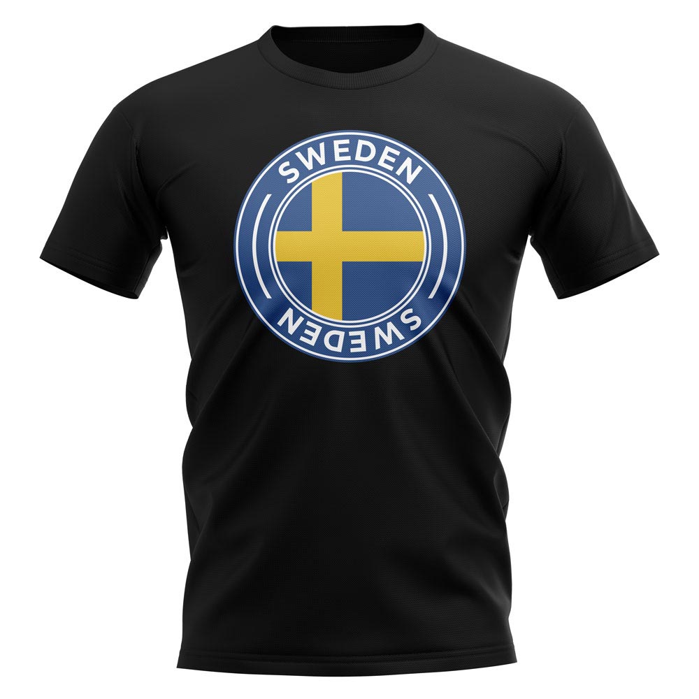 Sweden Football Badge T-Shirt (Black)