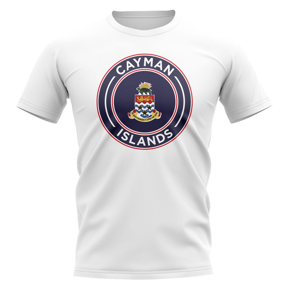 Cayman Islands Football Badge T-Shirt (White)