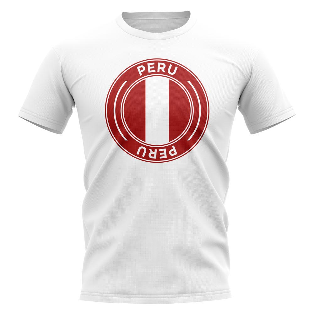 Peru Football Badge T-Shirt (White)