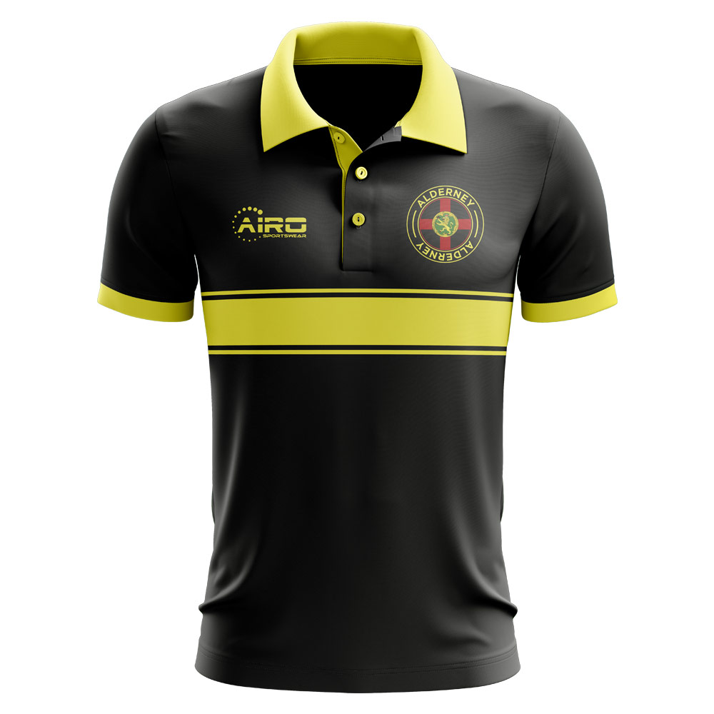 Alderney Concept Stripe Polo Shirt (Black)
