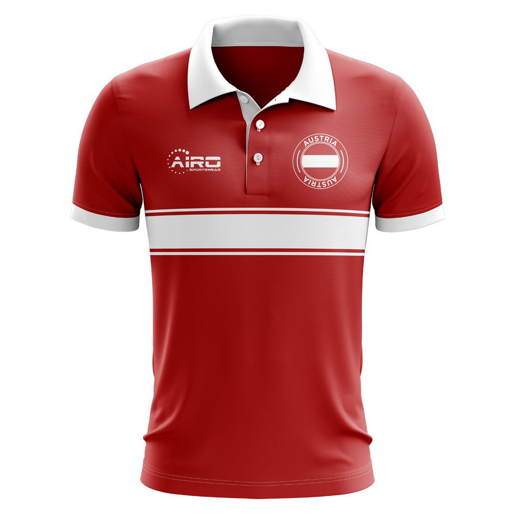 Austria Concept Stripe Polo Shirt (Red)