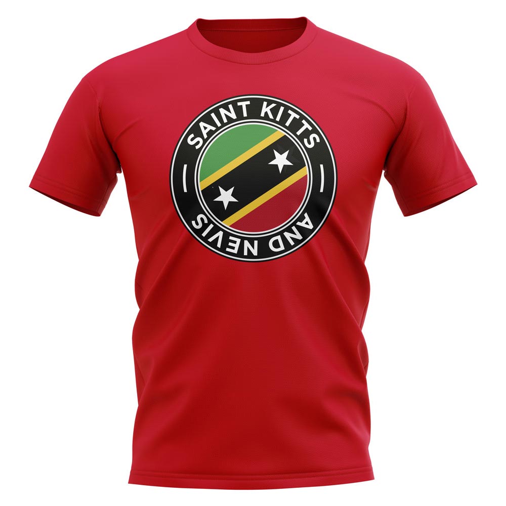 Saint Kitts and Nevis Football Badge T-Shirt (Red)