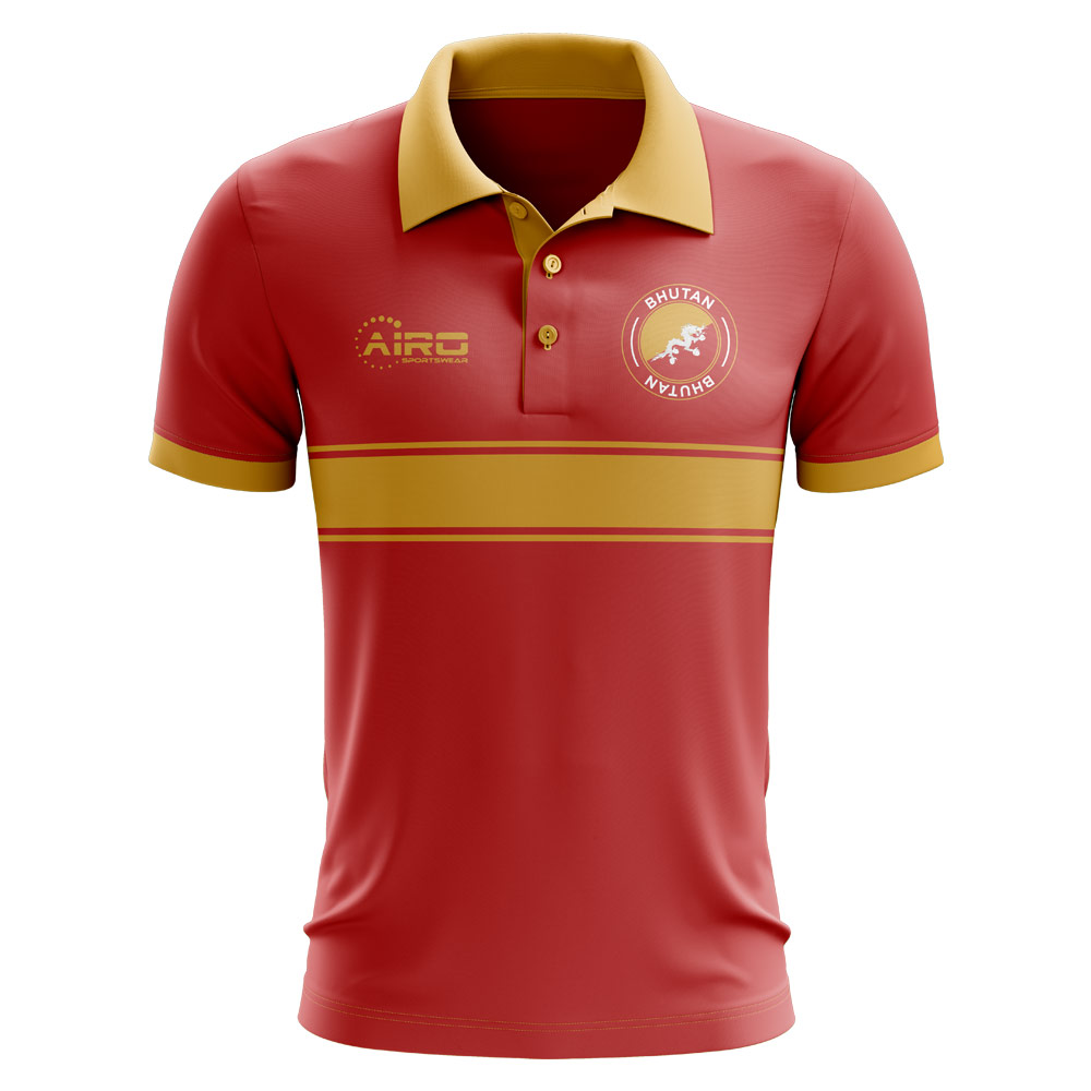 Bhutan Concept Stripe Polo Shirt (Red)