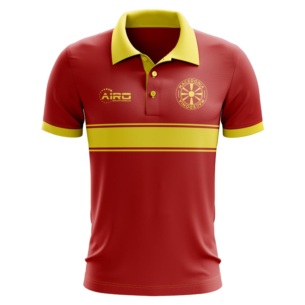 Macedonia Concept Stripe Polo Shirt (Red) (Kids)