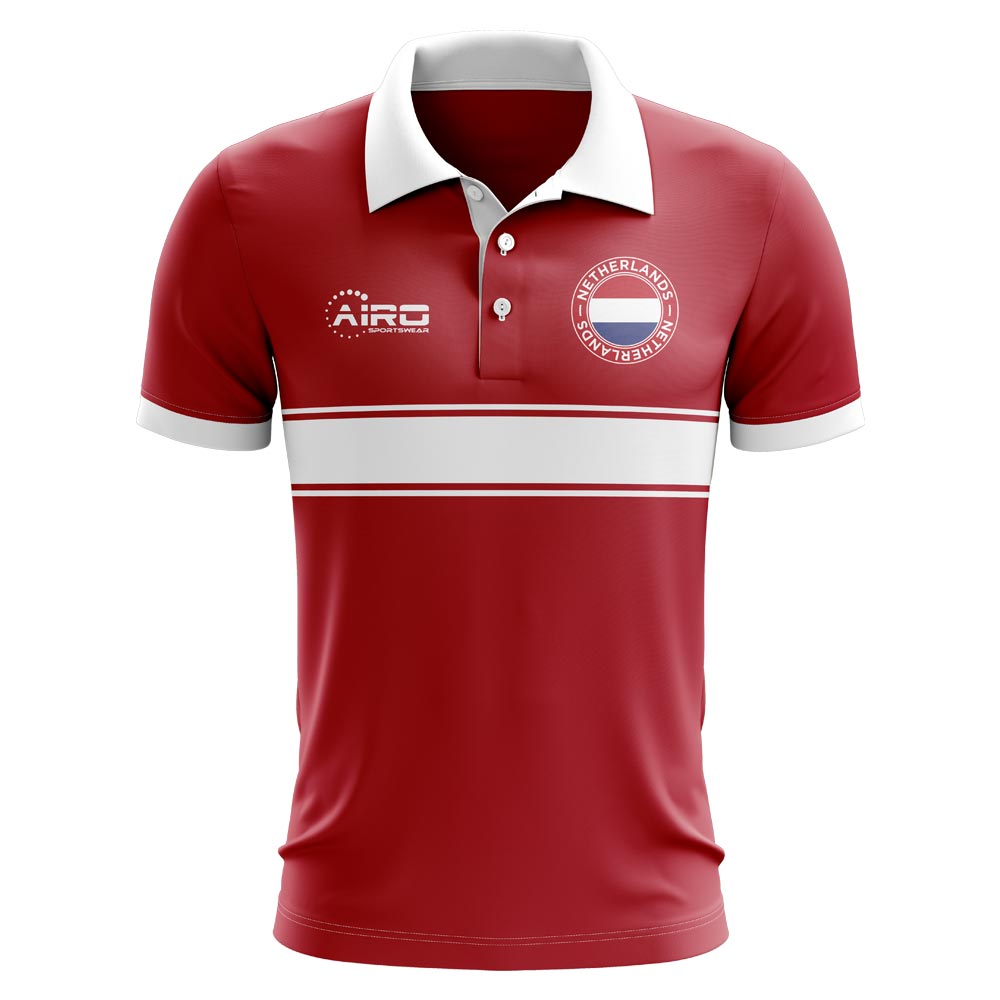 Netherlands Concept Stripe Polo Shirt (Red) (Kids)