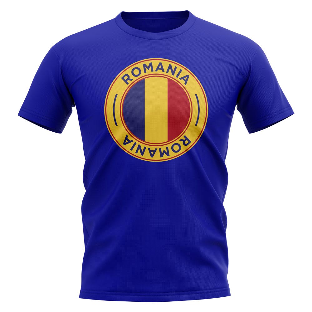 Romania Football Badge T-Shirt (Royal)