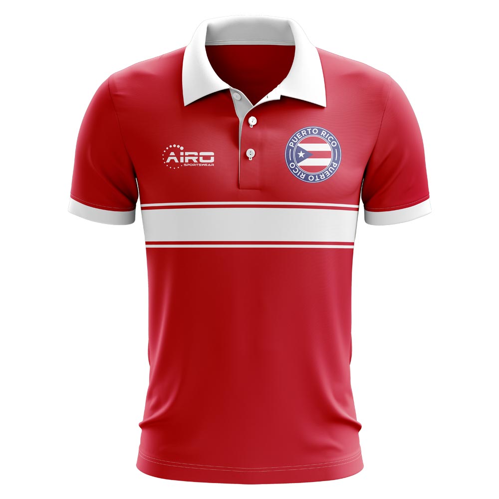 Puerto Rico Concept Stripe Polo Shirt (Red) (Kids)