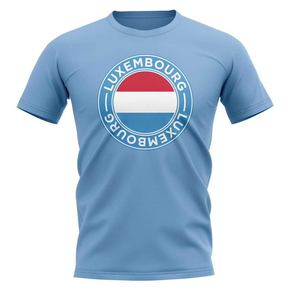 Luxembourg Football Badge T-Shirt (Sky)