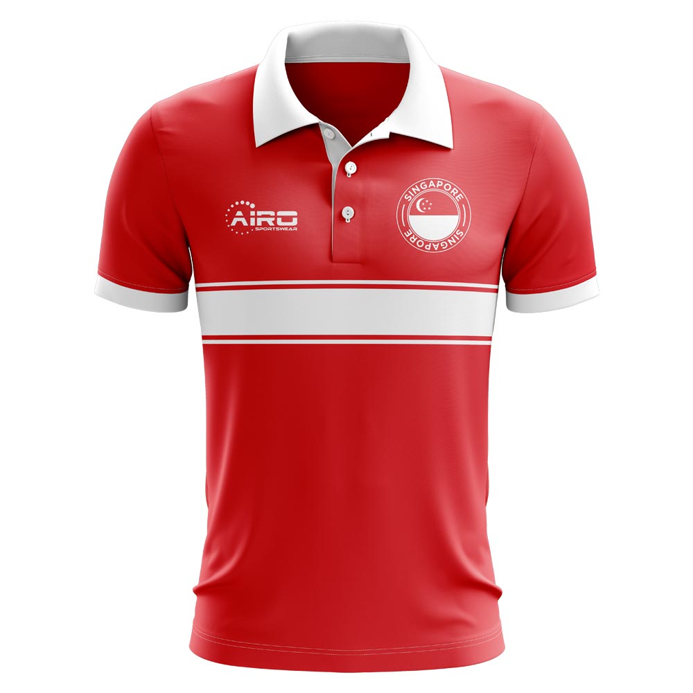 Singapore Concept Stripe Polo Shirt (Red) (Kids)