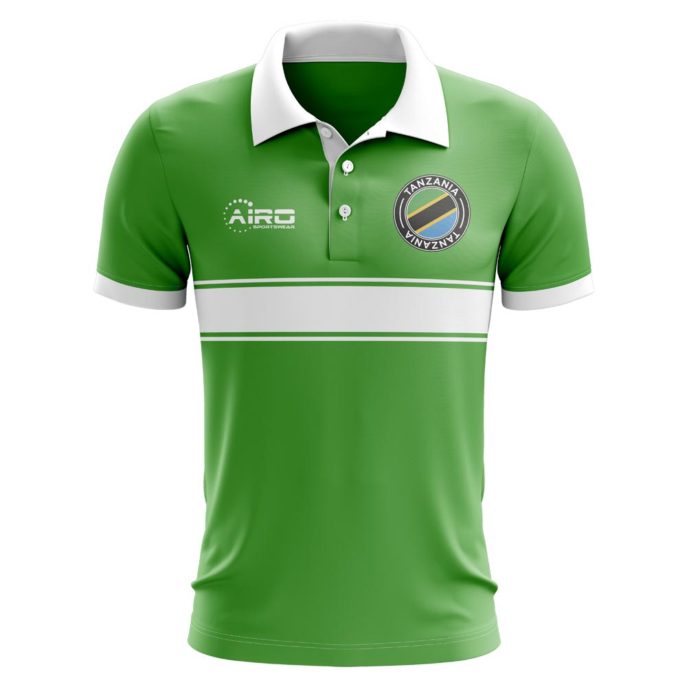 Tanzania Concept Stripe Polo Shirt (Green) (Kids)