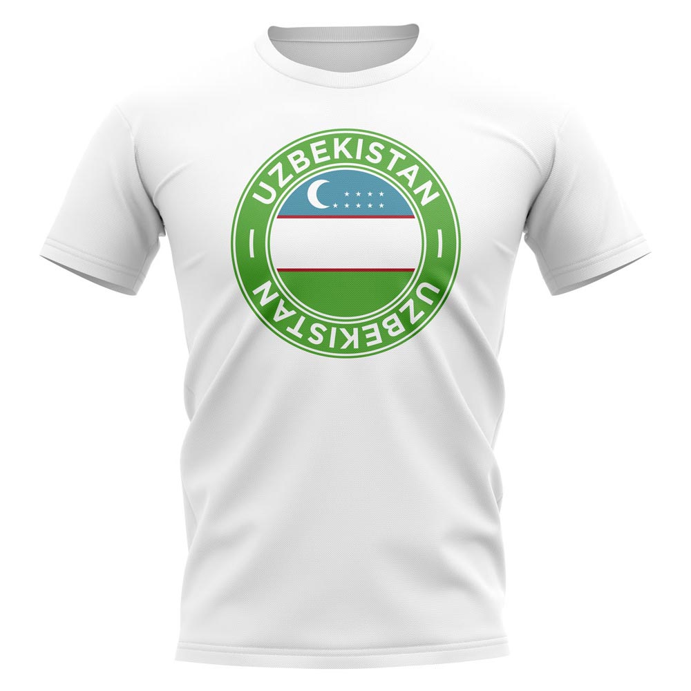 Uzbekistan Football Badge T-Shirt (White)