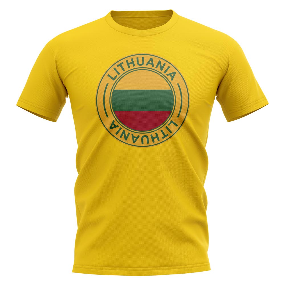 Lithuania Football Badge T-Shirt (Yellow)