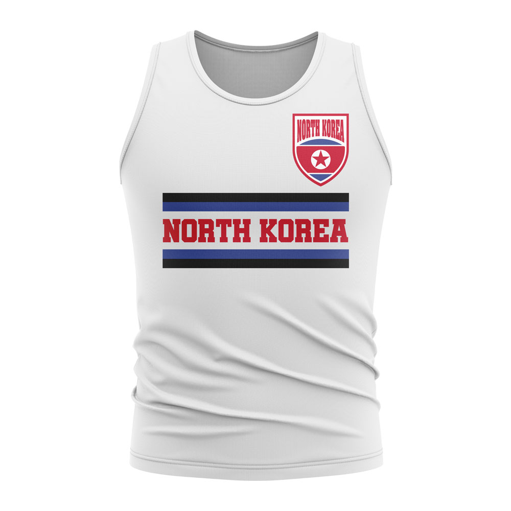 North Korea Core Football Country Sleeveless Tee (White)