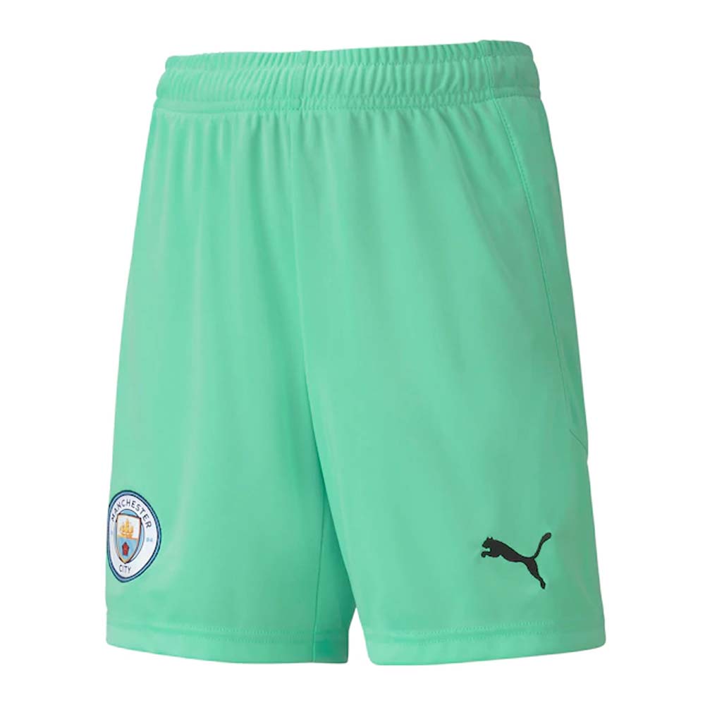 Manchester City 2020-2021 Goalkeeper Shorts (Green) - Kids