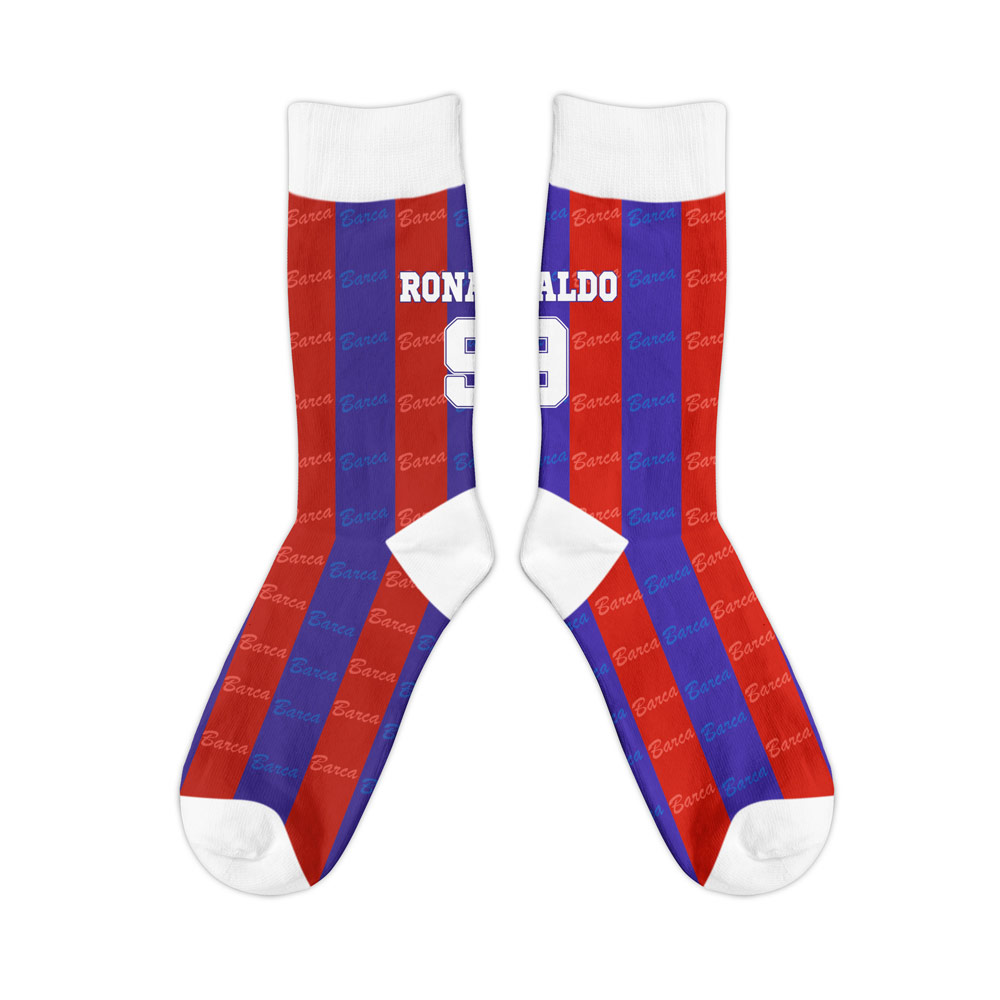 Barcelona 1996-1997 Ronaldo Retro Football Socks