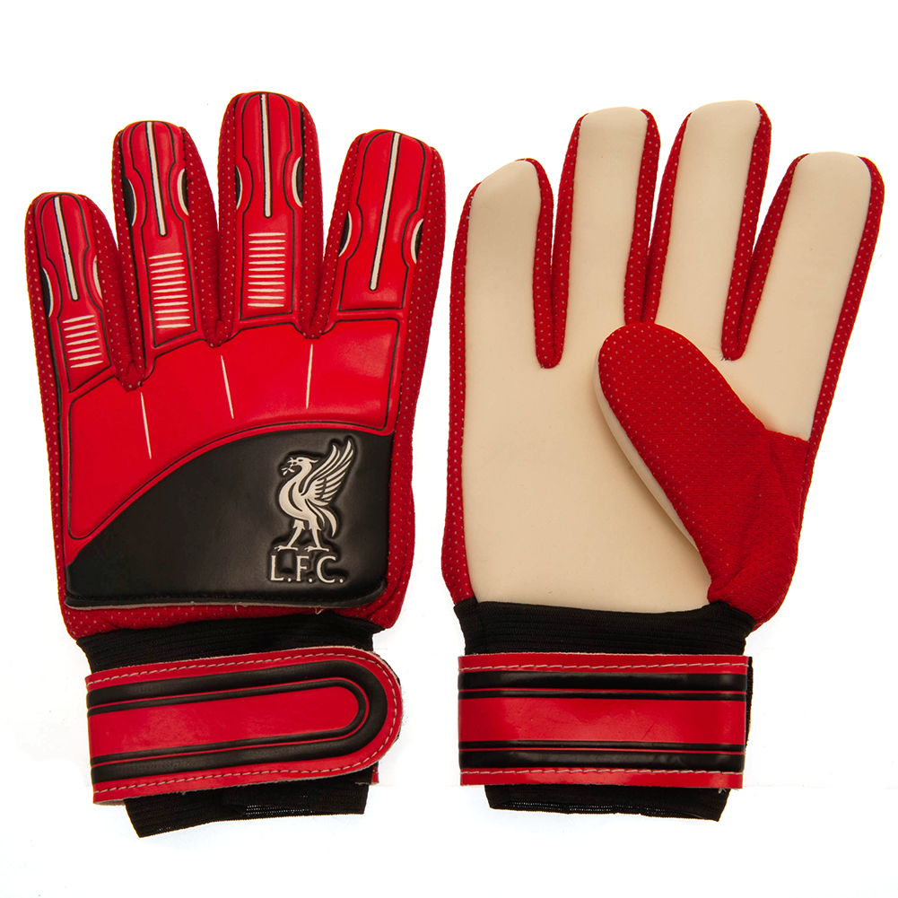 Liverpool FC Official Crested Goalkeeper Gloves Youths Red Delta Design 