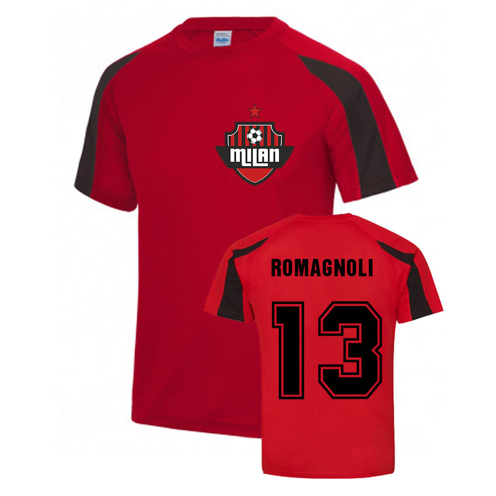 Alessio Romagnoli Milan Sport Training Jersey (Red)