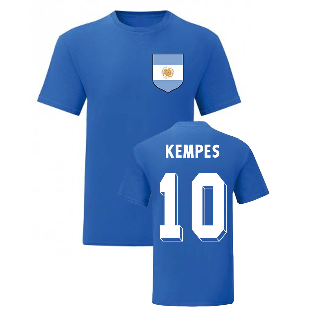 Mario Kempes Argentina National Hero Tee (Blue)