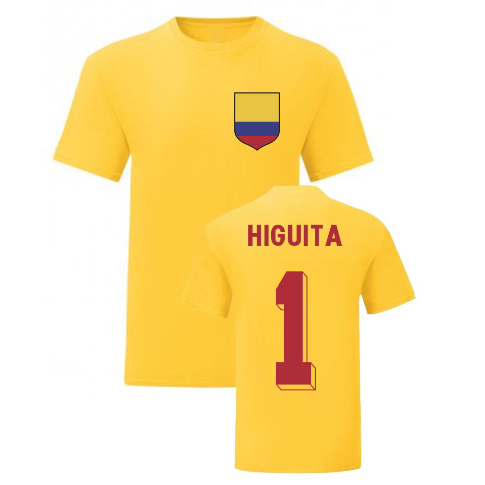 Rene Higuita Colombia National Hero Tee's (Yellow)