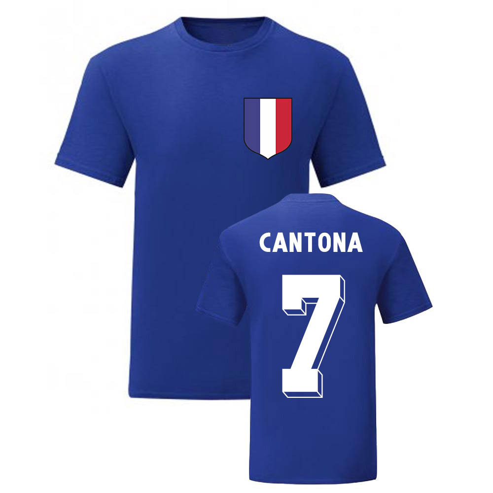 Eric Cantona France National Hero Tee's (Blue)