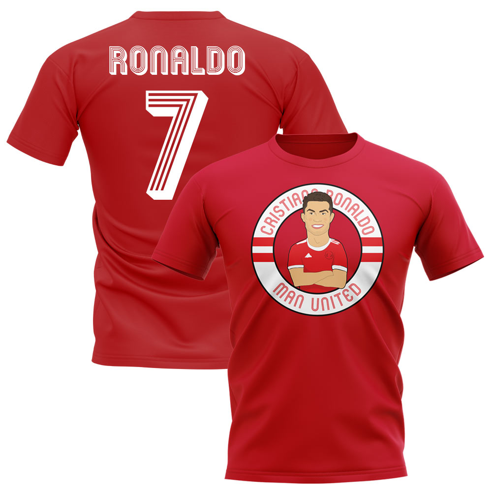Cristiano Ronaldo Man United Illustration T-Shirt (Red)