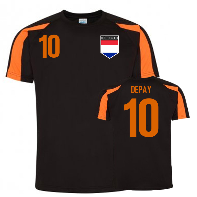 Memphis Depay Holland Sports Training Jersey (Black)