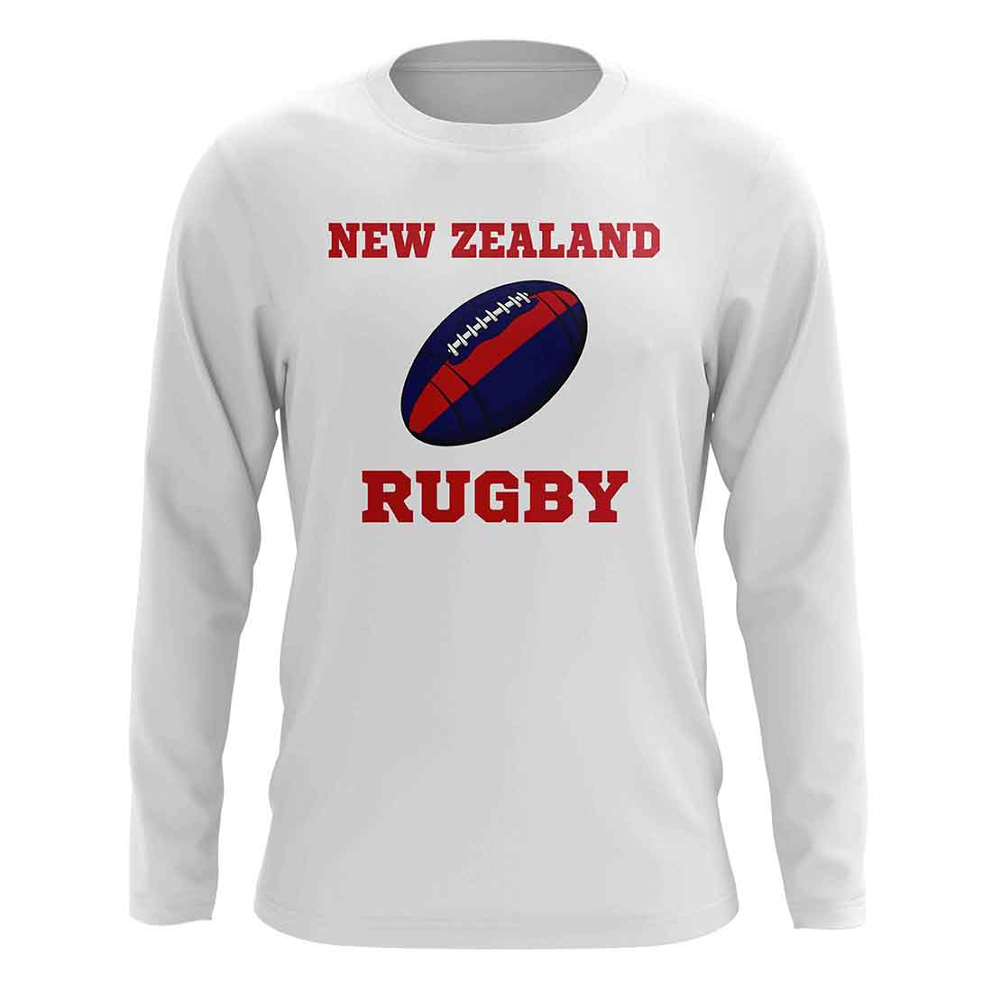 New Zealand Rugby Ball Long Sleeve Tee (White)