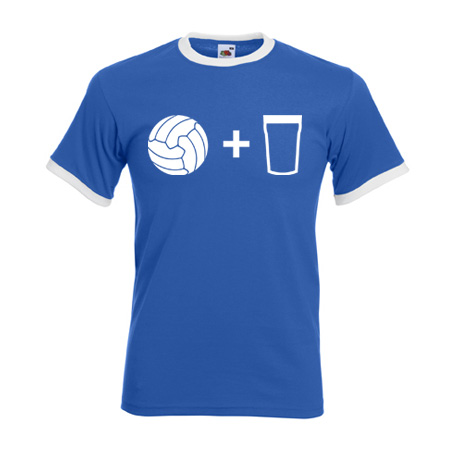 Beer and Football T-Shirt (Blue)