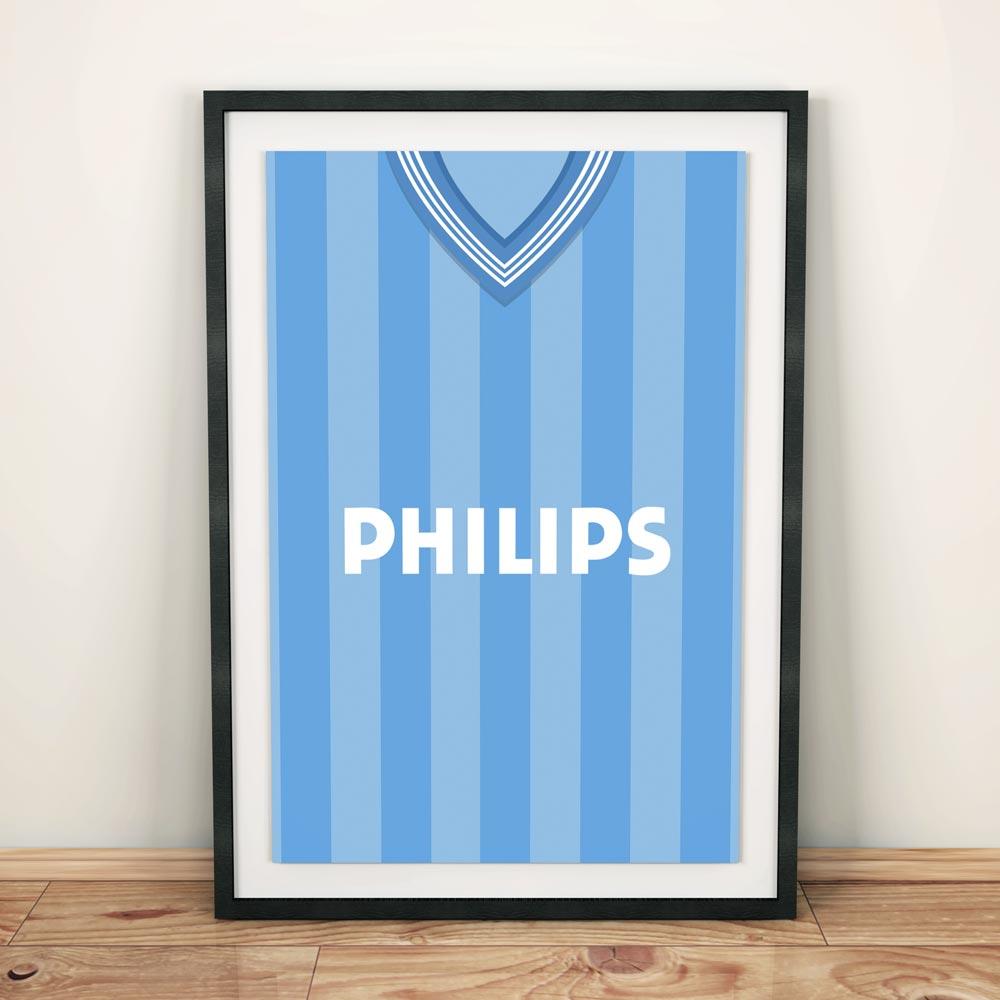 Man City 1984 Football Shirt Art Print