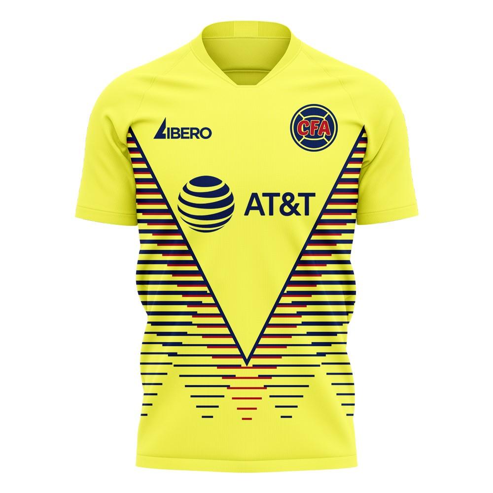 Club America 2020-2021 Home Concept Football Kit (Libero) - Kids (Long Sleeve)