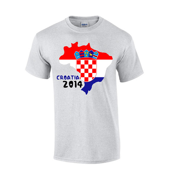 Croatia 2014 Country Flag T-shirt (grey)