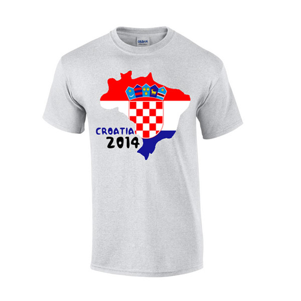 Croatia 2014 Country Flag T-shirt (grey)