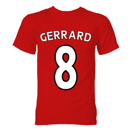 All Sizes Available Steven Gerrard Ex Liverpool FC Football Club Retro T-Shirt 