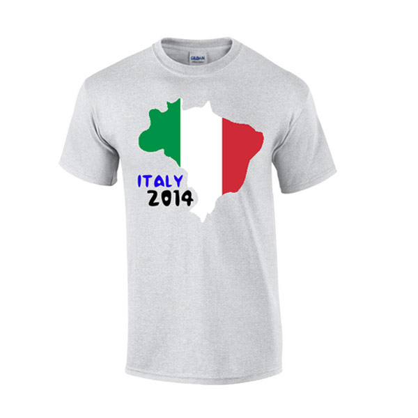 Italy 2014 Country Flag T-shirt (grey)