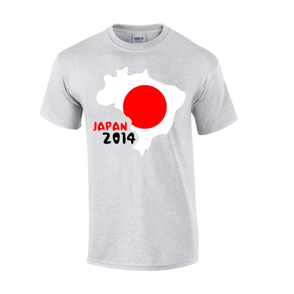 Japan 2014 Country Flag T-shirt (grey)