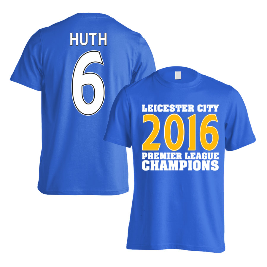 leicester city 2016 premier league chions t shirt huth 6 blue tshirtbluekids leicester city 2016 premier league chions t shirt huth 6 blue tshirtbluekids